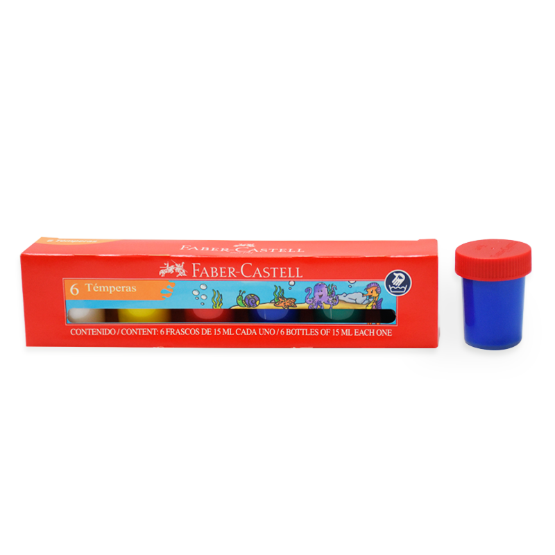 Témperas x6 Surtidas Faber-Castell 15ml
