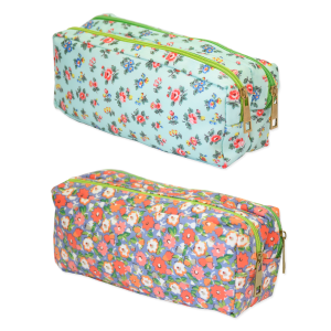 Cartuchera Grande flores 2 cierres