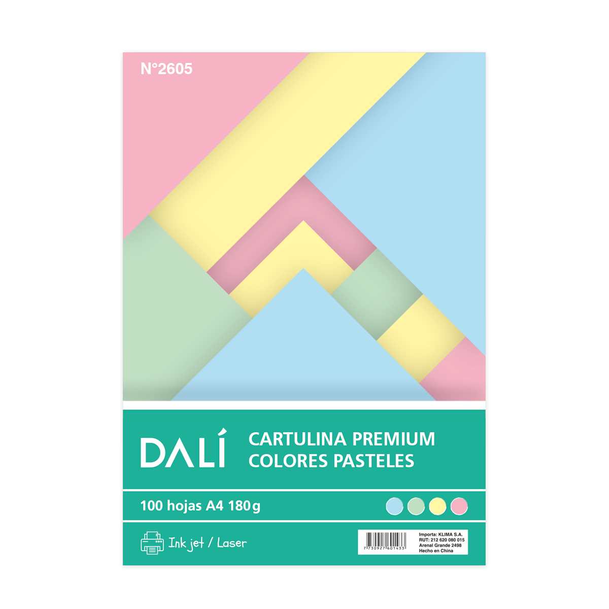 Cartulina Colores Pastel A4 DALI x100