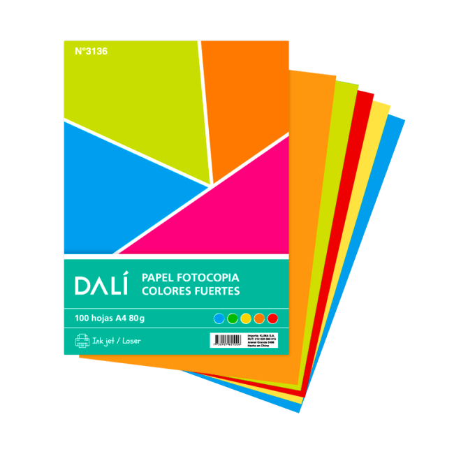 Papel Fotocopia Colores Fuertes DALI