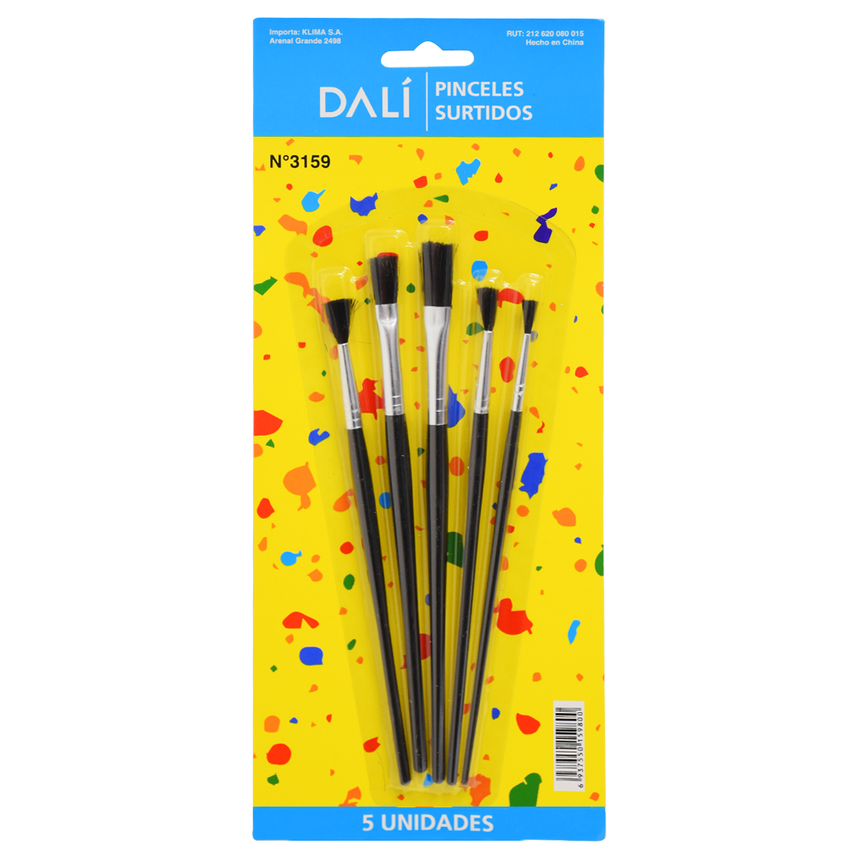 Pinceles Chatos Surtidos x5 DALI