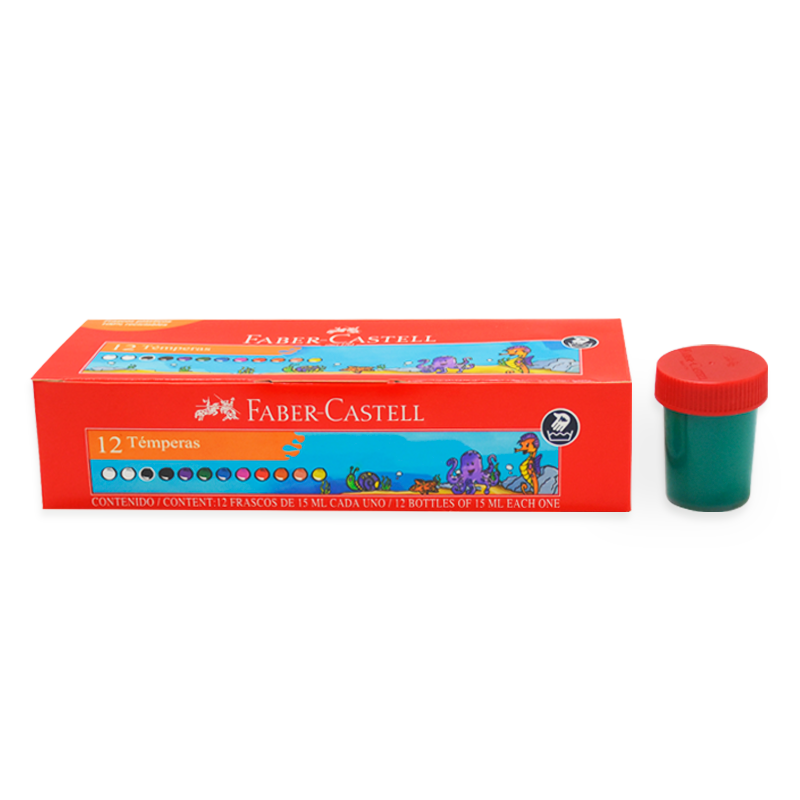Témperas x12 Surtidas Faber-Castell 15ml