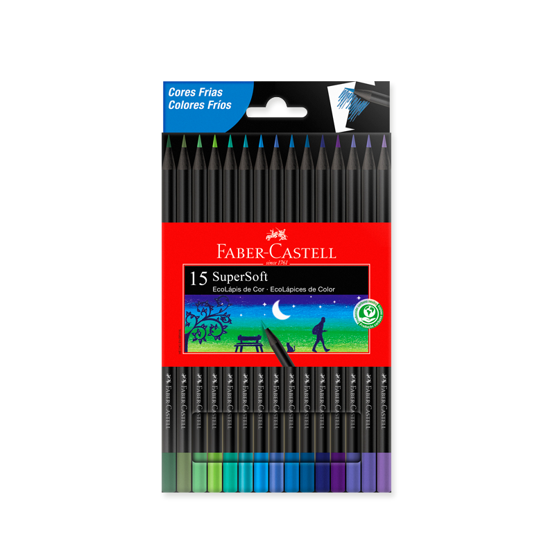 Lapices Supersoft Colores Frios x15 Faber-Castell