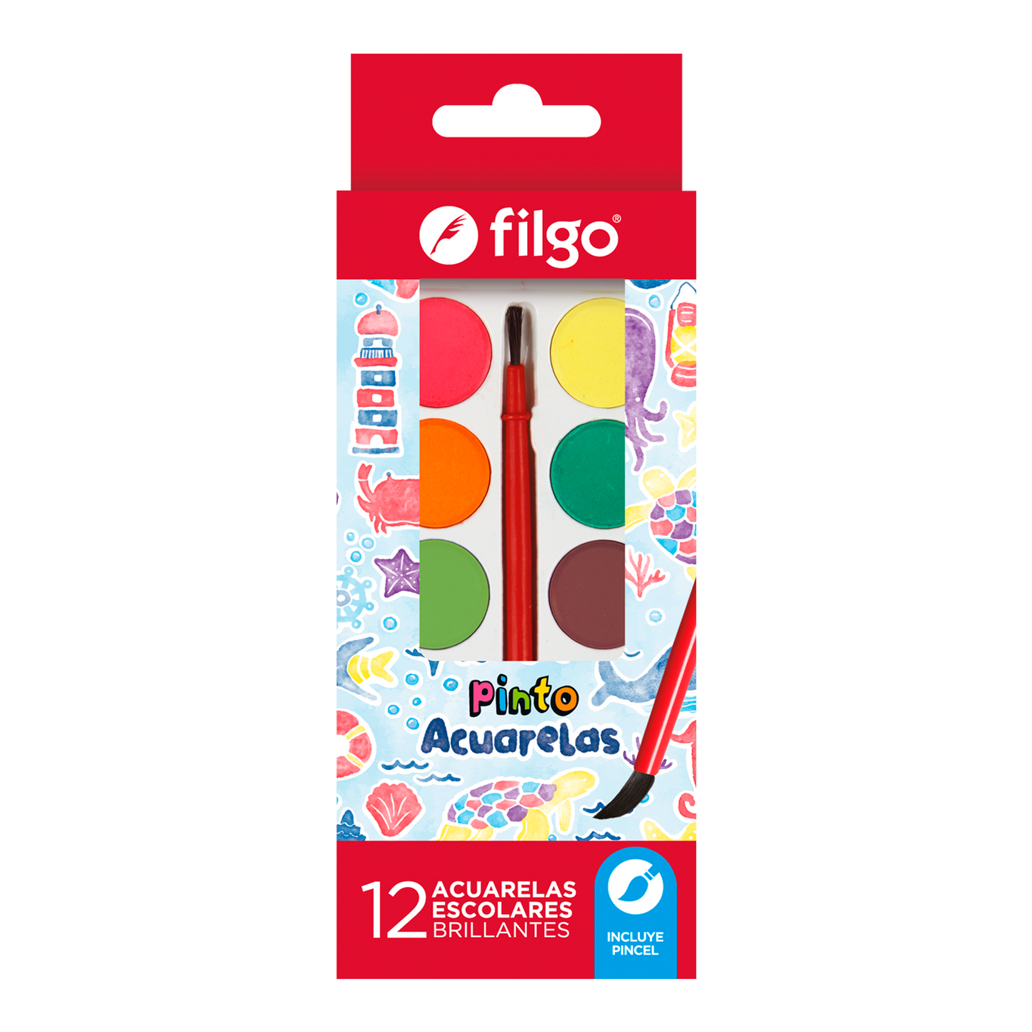 Acuarelas Pinto 12 colores Filgo x12