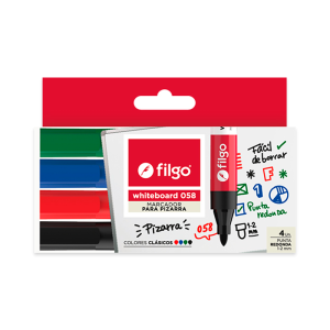 Marcador 058 Pizarra Clasico x4 Filgo
