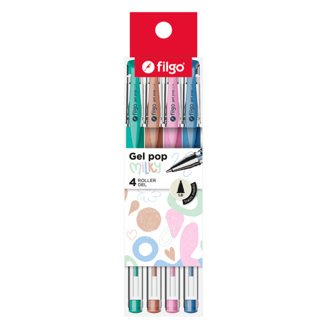 Boligrafo Gel Pop Milky x4 Filgo