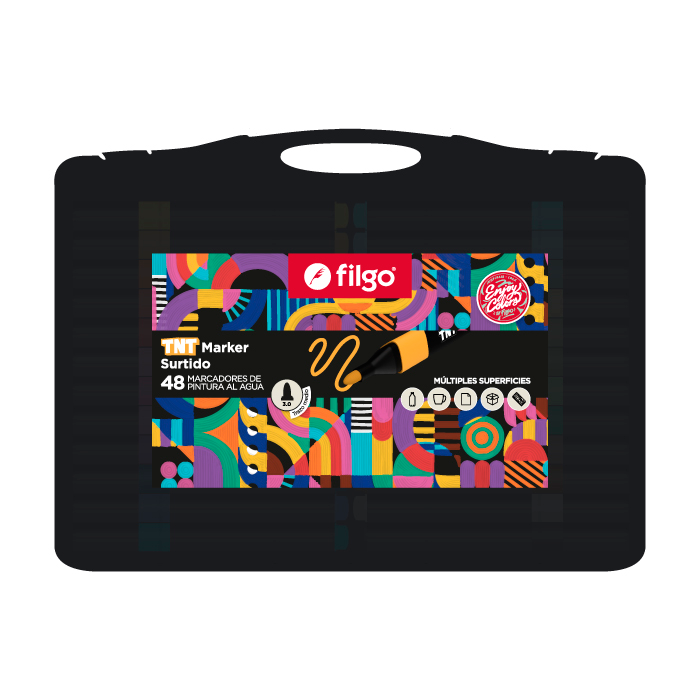 Marcadores Filgo TNT 3.0 valija x48 colores surtidos