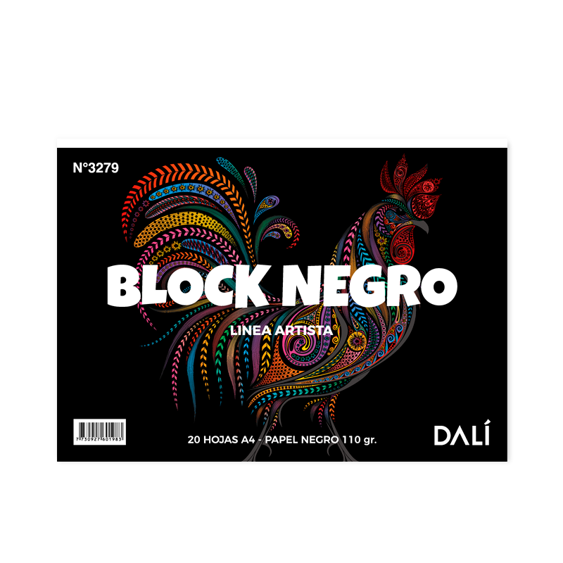 Block A4 Negro DALI de 20 hojas