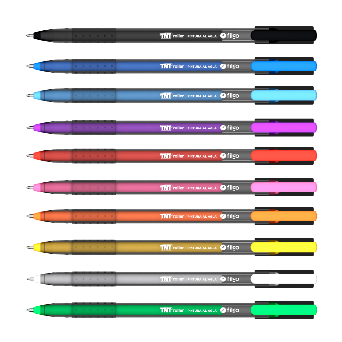 Bolígrafo TNT Roller Filgo surtido x10 colores escritura suave