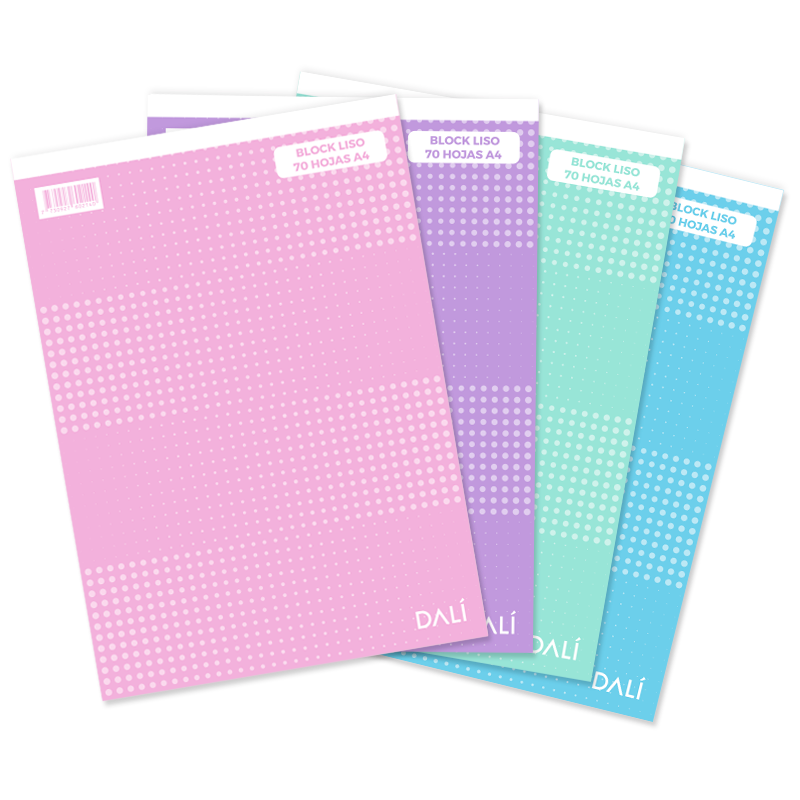 Block A5 Liso Tapa Colores Pasteles