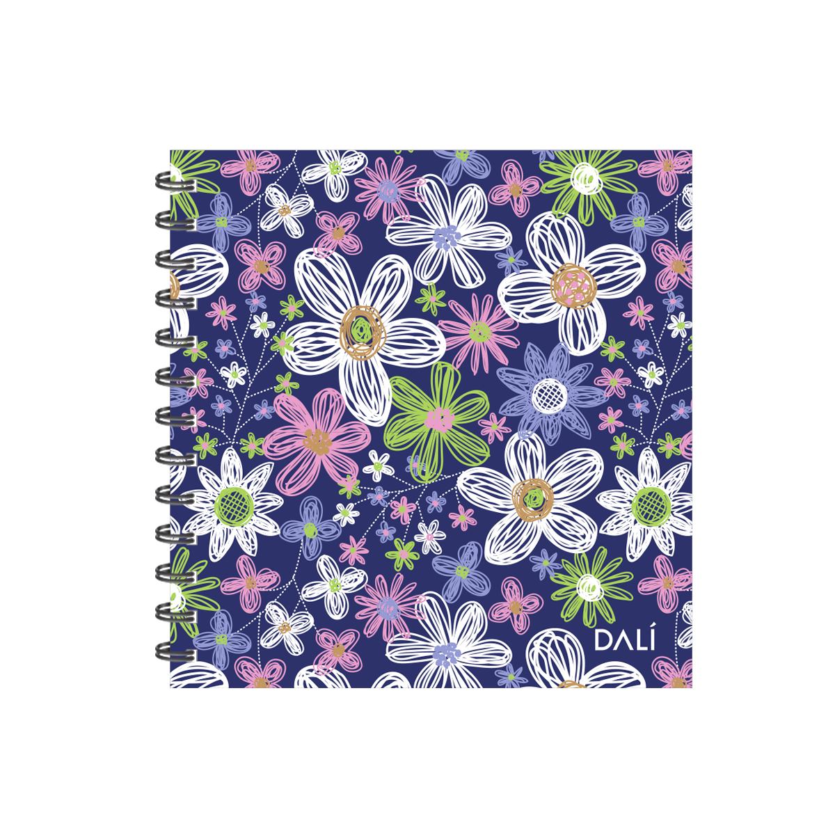 Cuaderno Espiral Cuadrado Flores - Cuaderno