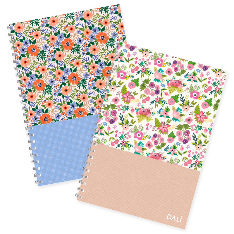 Cuadernola Super Tapa Dura Flowers 80 hojas - cuadernola