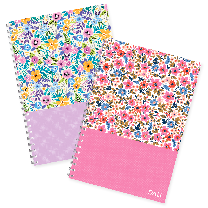 Cuadernola Super Tapa Dura Flowers 80 hojas - cuadernola