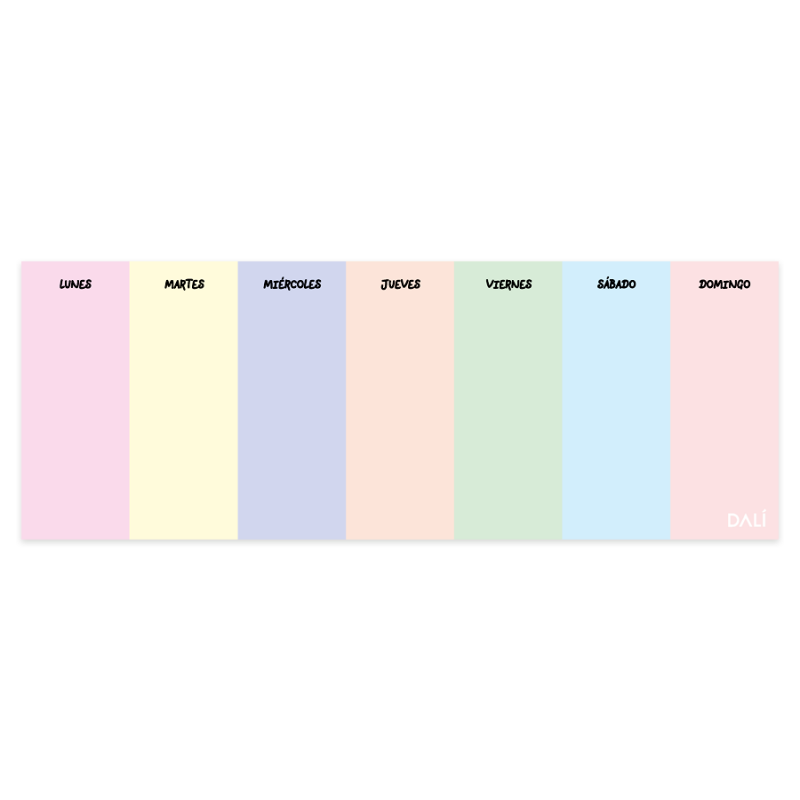 Planificador Semanal Rainbow Apaisado - Rose