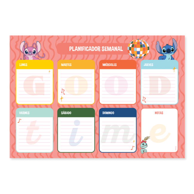 Planificador Semanal Stitch - Naranja