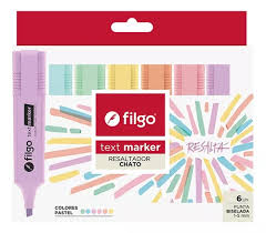 Resaltadores Filgo Pastel x6
