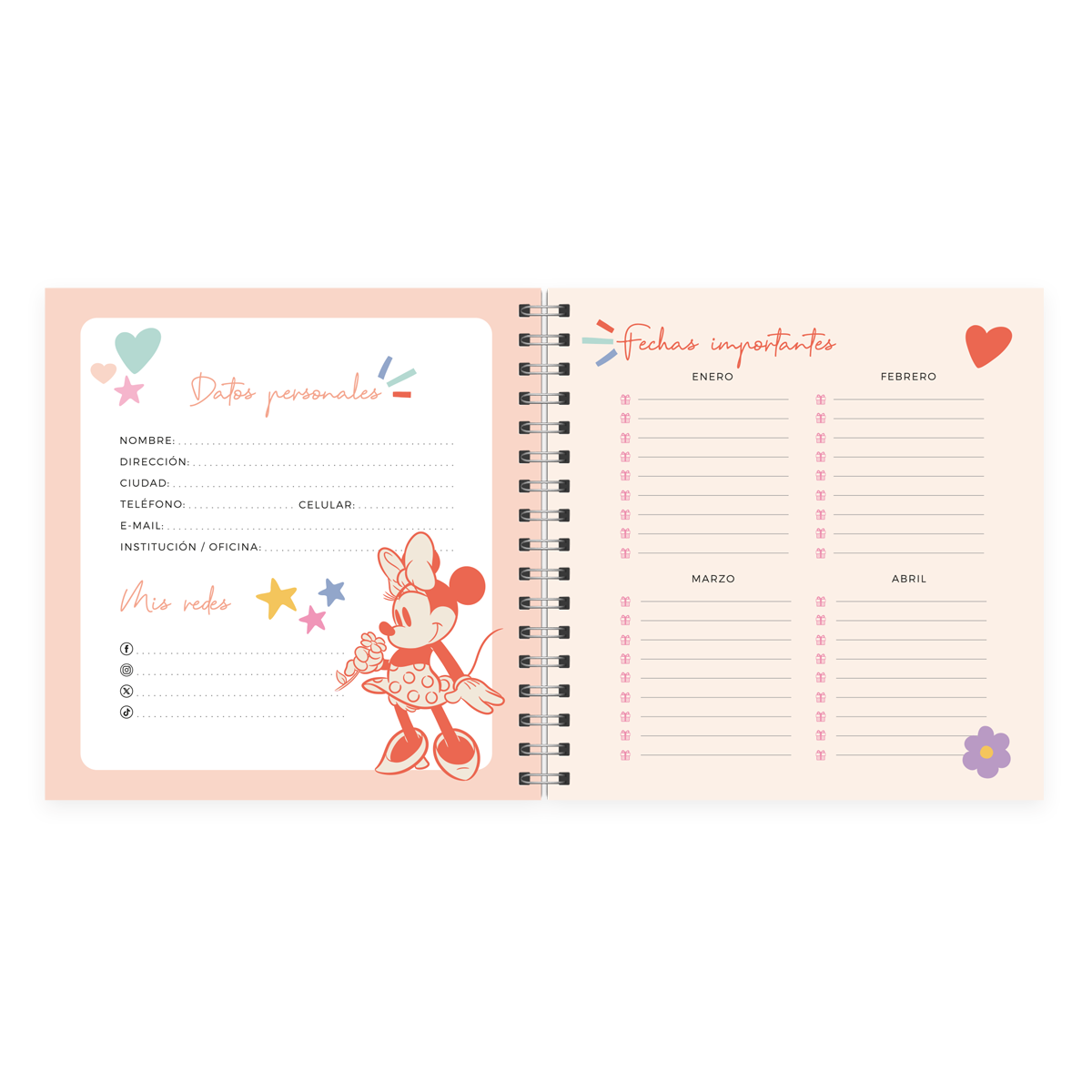 Cuaderno Cuadrado Super Tapa Dura Minnie Disney