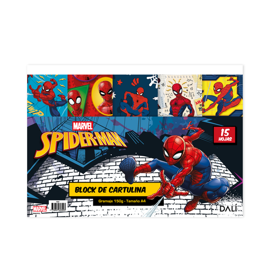 Block A4 Cartulina x3 Spiderman