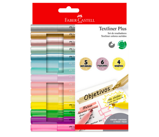 Set Resaltadores Textliner Plus x15 Faber-Castell