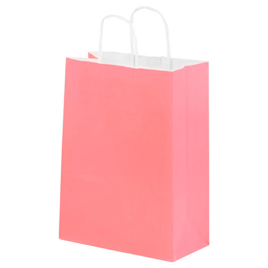 Bolsa de Papel Mediana Rosa con Asa x12