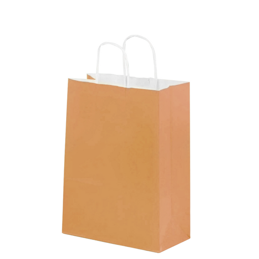 Bolsa de Papel Mediana Beige con Asa x12