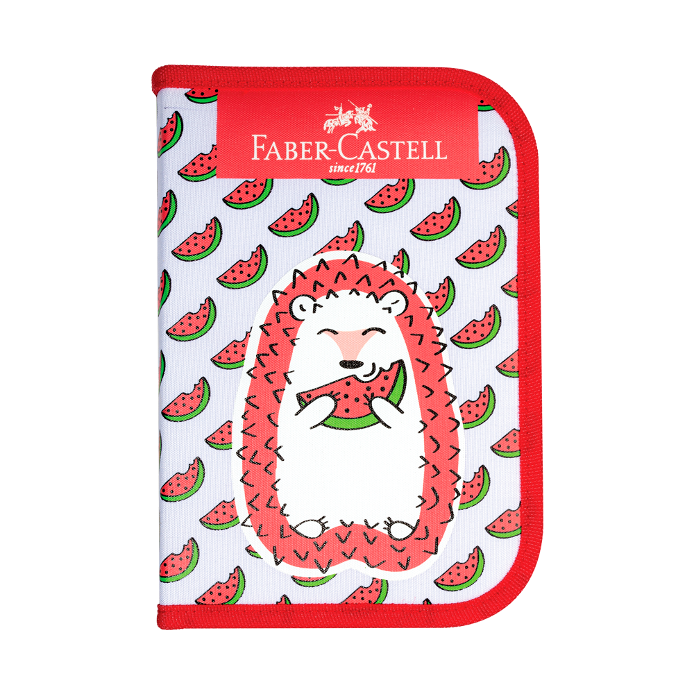 Cartuchera Completa Puercoespin con sandia 18 piezas Faber-Castell