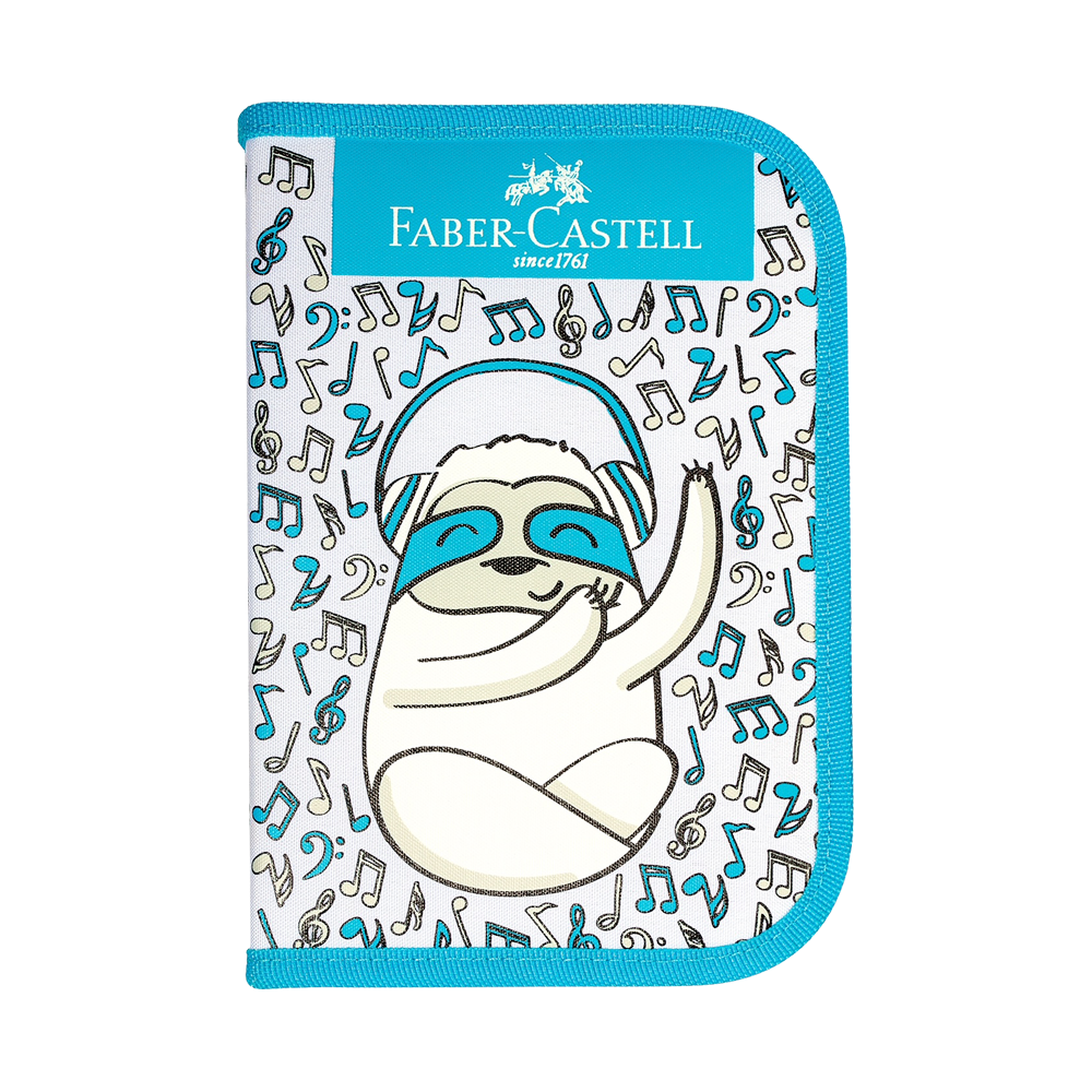 Cartuchera Completa Perezoso con Musica 18 piezas Faber-Castell
