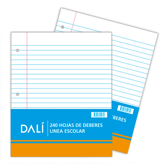 Hojas de Deberes Margen Rojo x240 hojas DALI