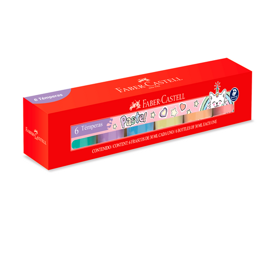 Tempera Pastel x6 Surtida Faber-Castell