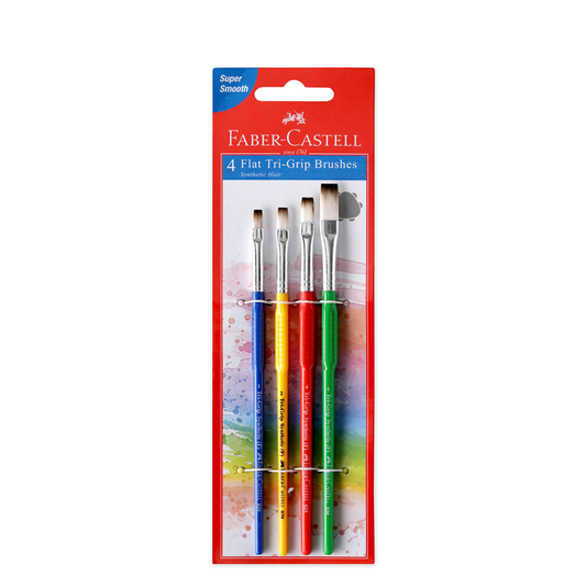 Pinceles Chatos Tri-Grip x4 Faber-Castell