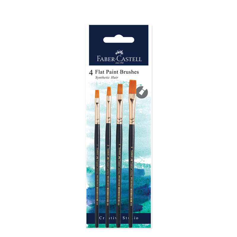 Pinceles Chatos Creative Studio x4 Faber-Castell