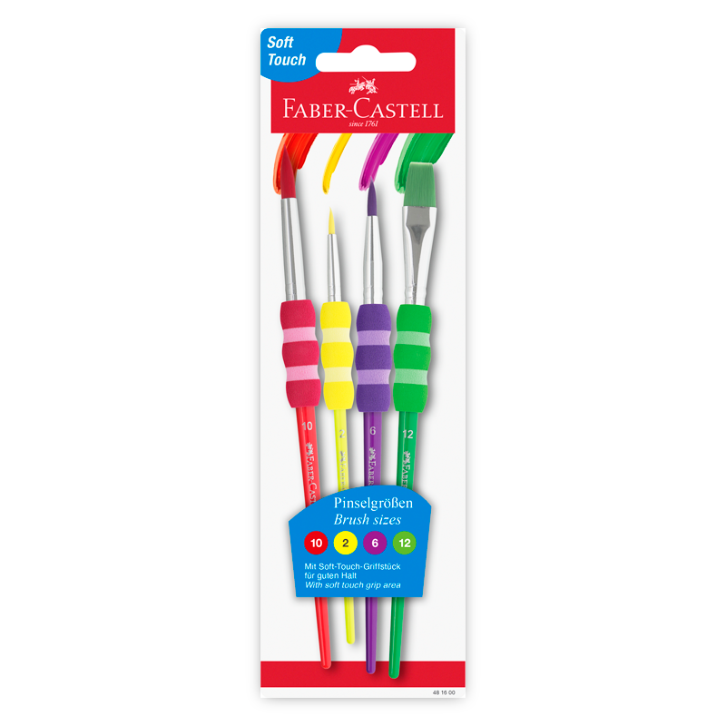 Pinceles Soft Touch Clásicos x4 Faber-Castell