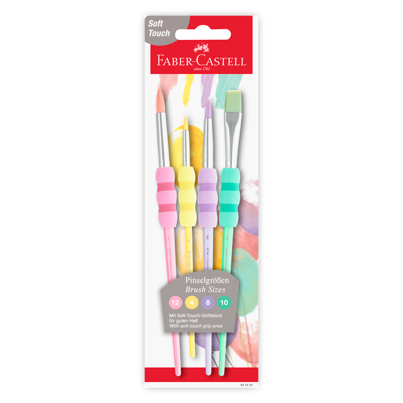 Pinceles Soft Touch Pastel x4 Faber-Castell