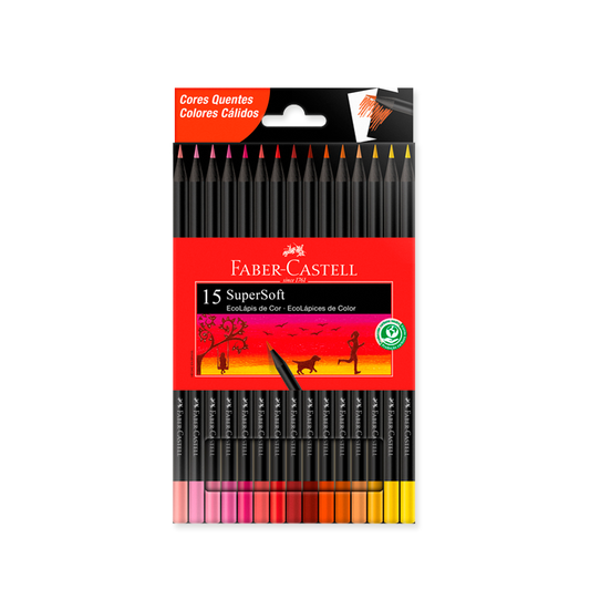 Lapices Supersoft Colores Calidos x15 Faber-Castell