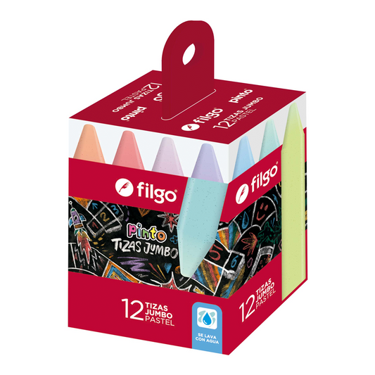 Tizas Blancas Jumbo Pastel Filgo x12