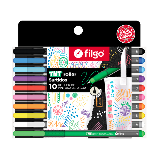 Bolígrafo TNT Roller Surtido x10 Filgo | Escritura Suave y Precisa
