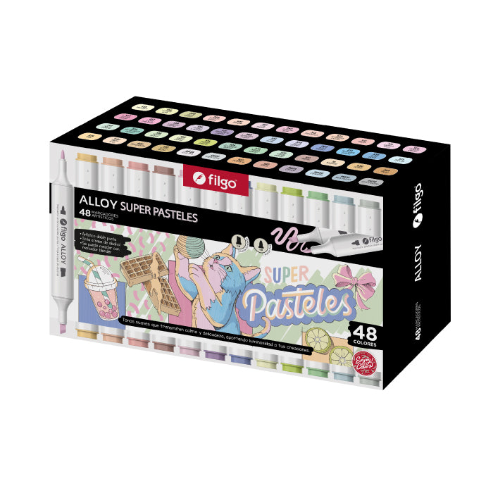 Marcadores Alloy Super Pastel Estuche x48 Filgo