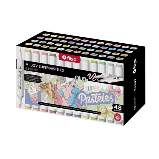 Marcadores Alloy Super Pastel Estuche x48 Filgo