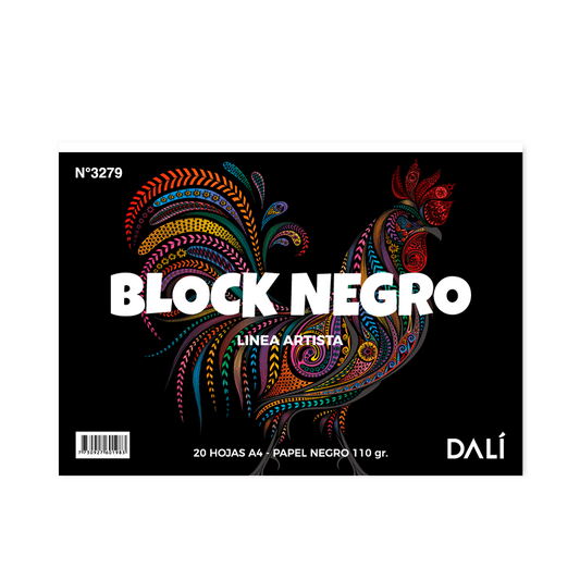 Block A4 Negro DALI de 20 hojas