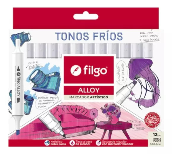 Marcadores Alloy Frios x12 Filgo