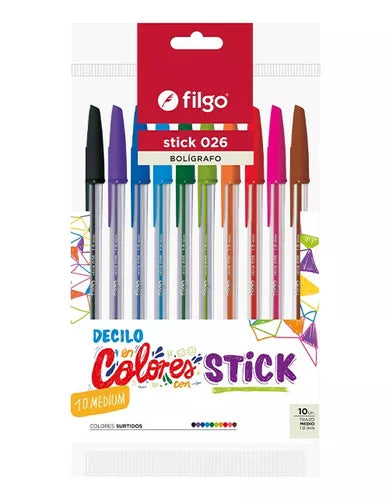 Lapiceras Stick 026 x10 Filgo