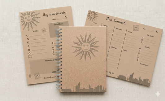Kit Oriental Planificador Semanal Diario y Cuaderno