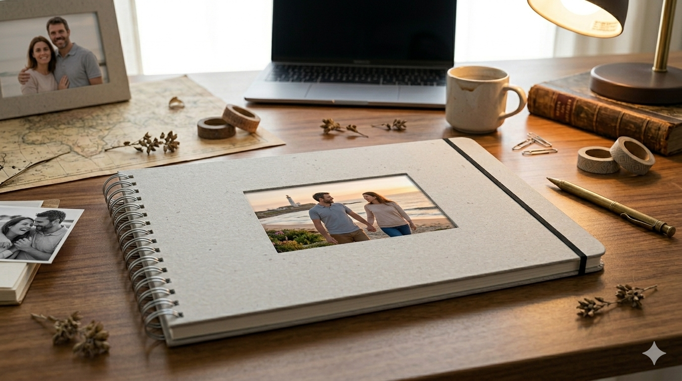 Memories - Scrapbook Artesanal A4 Horizontal 20 Hojas 190g