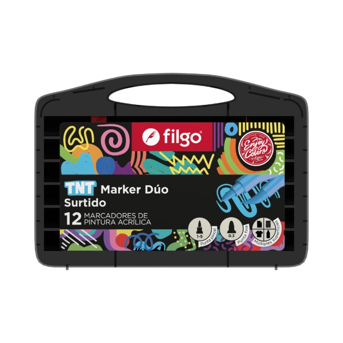 Marcador TNT Duo Valija x12 Filgo