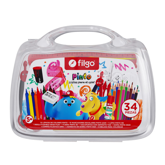 Valija Pinto ¡Listos para el Cole! 34 Piezas Filgo