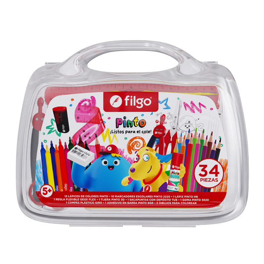 Valija Pinto ¡Listos para el Cole! 34 Piezas Filgo