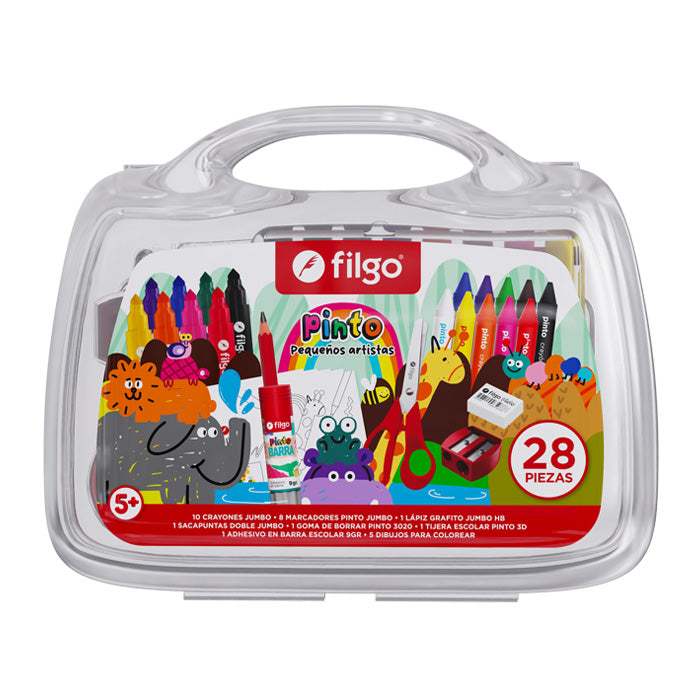 Valija Pinto Pequeños Artistas Jumbo 28 Piezas Filgo
