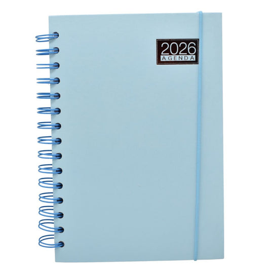 Agenda Pastel Celeste 2026 – Día por hoja, notas y calendarios