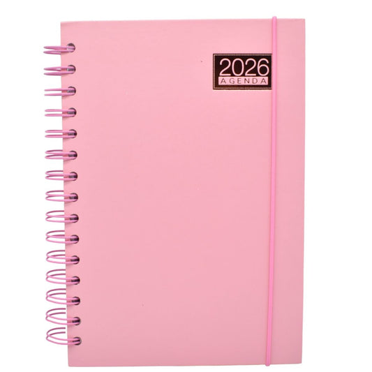 Agenda Pastel Rosa 2026 – Día por hoja, notas y calendarios