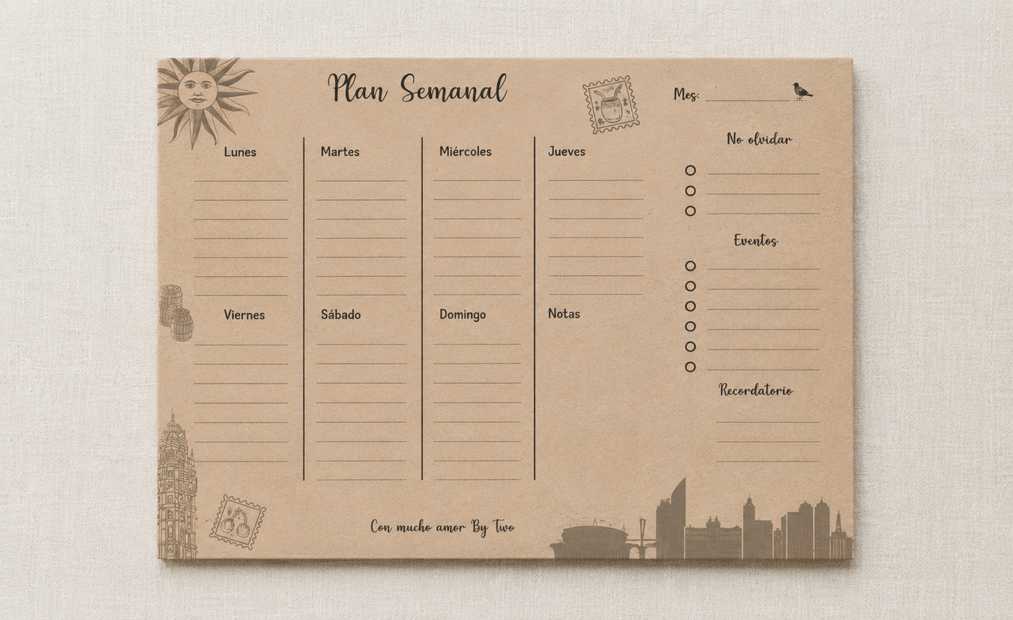 Kit Oriental Planificador Semanal Diario y Cuaderno